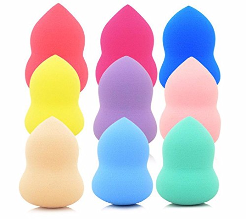 Leewa Pack of 9 - Pro Beauty Flawless Makeup Blender Foundation Puff Multi Shape Sponges