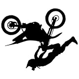 TheVinylGuru - Motocross Wall Decal Sticker - Dirt Bike Sport Decoration Mural - 12 in. Black