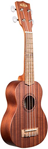 Kala KA-15S Satin Mahogany Soprano Ukulele Bundle with Gig Bag, Tuner, Strap, Fender Play, Austin Bazaar Instructional DVD, and Polishing Cloth