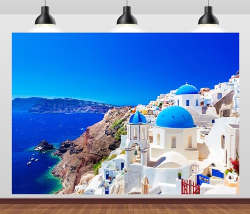 CORFOTO Santorini Greece Photo Backdrop