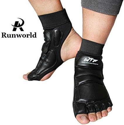 Runworld Taekwondo Training Boxing Foot Protector Gear Martial Arts Fight Muay Thai Kung Fu Tae Kwon Do Feet Protector TKD Foot Support for Men Women Kids Children