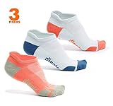 dimok Athletic Running Socks - No Show Wicking Blister Resistant Long Distance Sport Socks for Men and Women (Mixed3, Medium)