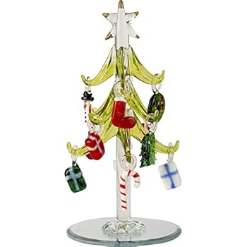Mini crystal christmas tree with ornaments