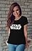 Decrum Black Women Star Graphics Wars T Shirt | White Logo, L