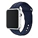 Huanlong 42mm New Soft Silicone Sport Style Replacement Iwatch Strap Band for Apple Wrist Watch Series 1/2/3(Midnight Blue 42mm M/L)
