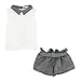 LittleSpring Toddler Girls Clothes Summer Outfits Chiffon Collared Tops and Shorts Set 4T