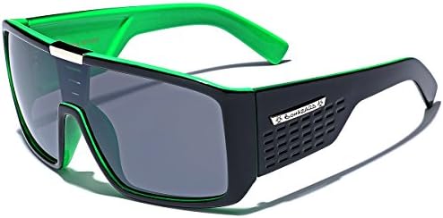 Biohazard Oversized Flat Top Men's Sunglasses Shield Style