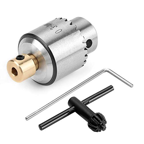 Muye 4pcs 0.3-4mm Micro Motor Quick Change Drill Chuck Clamping 1/8"(3.17mm) Shaft Connecting Rod Brass Sleeve Hexagonal Wrench