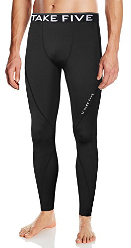 JustOneStyle New Men Sports Winter Warm Thermal Skin Tights Compression Base Under Layer Long Pants (2XL, NP511 Black) - Thumbnail 5