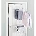 mDesign Steel Collapsible Over The Door, Hanging Laundry Dry Rack Clothes Organizer, 2 Tiers - for Indoor Air-Drying Clothing, Towels, Lingerie, Hosiery, Delicates - Folds Compact - White/Gray