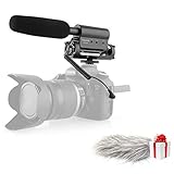 TAKSTAR SGC-598 Interview Shotgun Microphone Universal Cardioid Mic Compatible for Nikon/Canon Camera/DV Camcorder + Extra Furry Windshield Cover Black