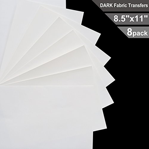 Dark t-shirt transfers, matte, 8-1/2" x 11", 8 sheets