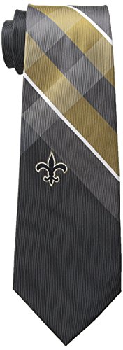 Eagles Wings NFL New Orleans Saints Men's Woven Polyester Grid Necktie, One Size, Multicolor