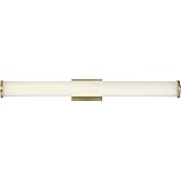 Nuvo Lighting 45923681370 LED Vanity, 36", Brushed Brass with Striped Lens