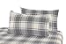 4 Piece Micro Fleece Queen Grey Plaid Sheet Set | Super Soft, Cozy Extra Plush Polar Fleece Bedding Sheets & Pillowcases | Microfleece Winter Sheets (Queen, Grey Plaid)