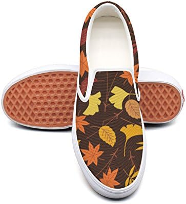 ttrerg Fashion Beautiful Women Colorful Leaves Designer Classic Skateboard Casual Shoes Sneakers