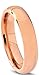 Tungsten Wedding Band Ring 5mm for Men Women Comfort Fit 18K Rose Gold Plated Plated Domed Polished