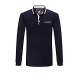 Men's Business Polo Shirt Long Sleeve Collared T-Shirt
