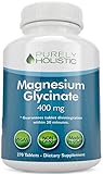 Magnesium Glycinate 400mg Tablets - 100% More 270 Magnesium Tablets (not Capsules), Highly Bioavailable, Non Buffered, Vegan and Vegetarian - Improved Sleep, Stress Relief & Cramp Defense