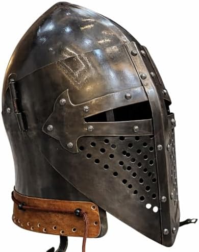 Casco Medieval Sugarloaf De Acero Con Adornos De Latón, Tamaño único Para Adultos, Réplica Histórica Para Cosplay Y Decoración