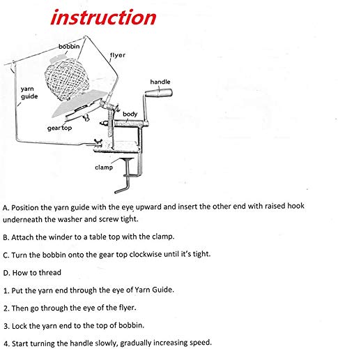 Yarn Ball Winder, Hand-Operated Yarn Ball Winder Swift Yarn Winder - Thumbnail 4