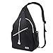 MOSISO Rope Sling Backpack (Up to 13 inch), Multipurpose Crossbody Chest One Shoulder Outdoor Travel Hiking Daypack, Black