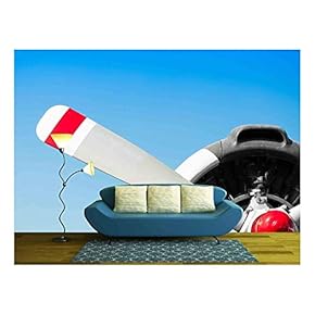 Vintage Airplane Propeller with Radial Engine on Blue Sky - Removable Wall Mural | Self-Adhesive Large Wallpaper - 66x96 inches