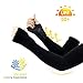 HQdeal Sun UV Protection Sleeves for Men Women Cooling Arm Sleeves Warmer Long Protective Tattoo Cover Golf Cycling Running Fishing Driving Basketball Baseball 3 Pairs Black