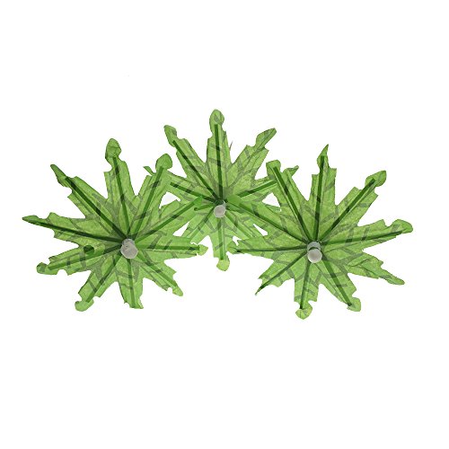 Bilipala Green Tropical Coconut Palm Tree Paper Umbrellas Cocktail Parasol Picks Cupcake Toppers Picks, Pack of 20 - Thumbnail 2