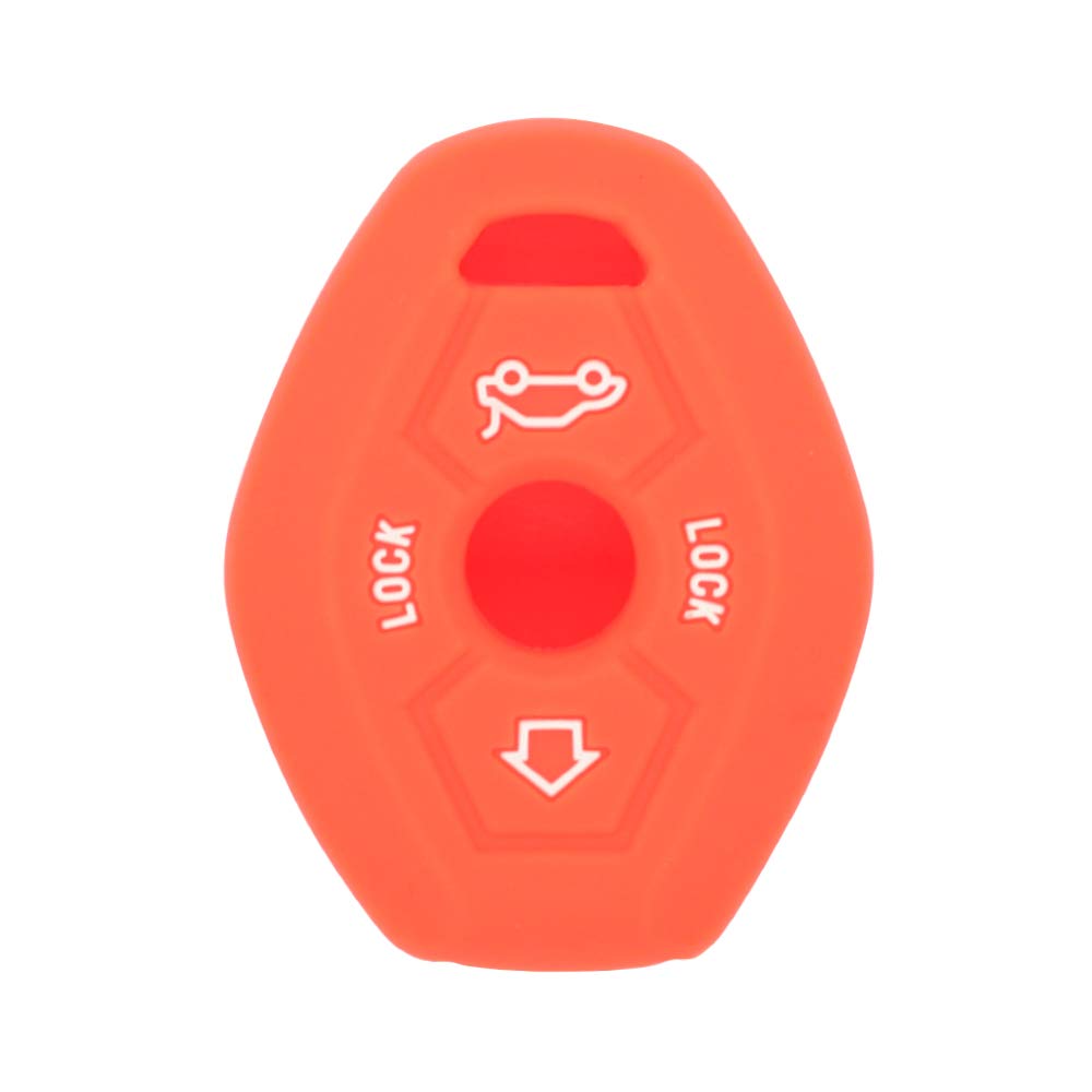 BROVACS Silicone Cover Protector Case Holder Skin Jacket Compatible with BMW 3 Button Remote Key Fob CV4902 Orange — image 1