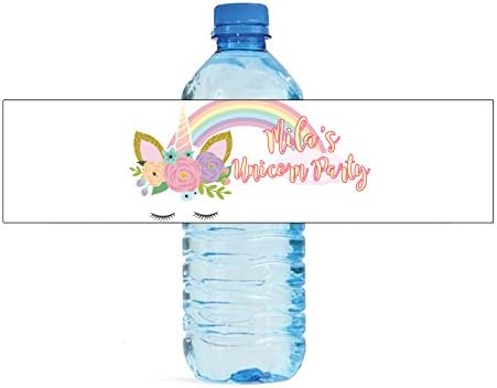Unicorn Party Fairy Tail Birthday Water Bottle Labels Great for Parties, and Other Children Events Easy to Apply and use