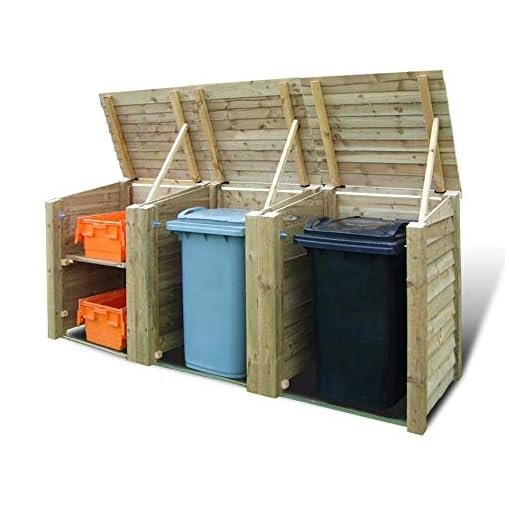 Rutland Wooden Outdoor Bin Storage Combo ASTONSHEDSUK