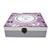 gbHome GH-6745 Decorative Wooden Treasure Box With Floral Butterfly Art, Mini Storage Chest For Jewelry, Memento Case, Wood Holder For Teabags Coins and Miscellaneous Trinket Container, Modern Design