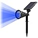 T-SUN Blue Solar Spotlights, Outdoor Waterproof Auto ON/Off Adjustable Garden Pond Lights for Tree, Patio, Yard, Driveway, Stairs, Pool Area