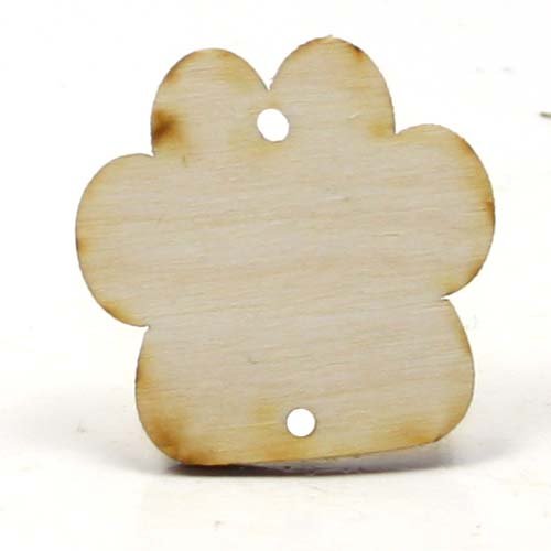 Mylittlewoodshop - Pkg of 6 - Paw Print Birthday Board - 1-1/2 inches by 1-1/2 inches with 2 2mm holes and 1/8 inch thick unfinished wood(LC-PAWS02-6)