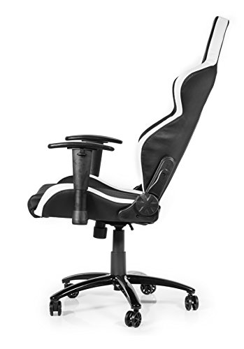 OpenWheeler AKRacing Racing Style Desk Office Gaming Chair with High Backrest, Recliner, Swivel, Tilt, Rocker and Seat Height Adjustment Mechanisms. PU Leather (Black and White) - Thumbnail 7
