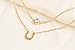Zealmer Good Luck Stamped U Type Women Layered Gold Chain Layering Necklace