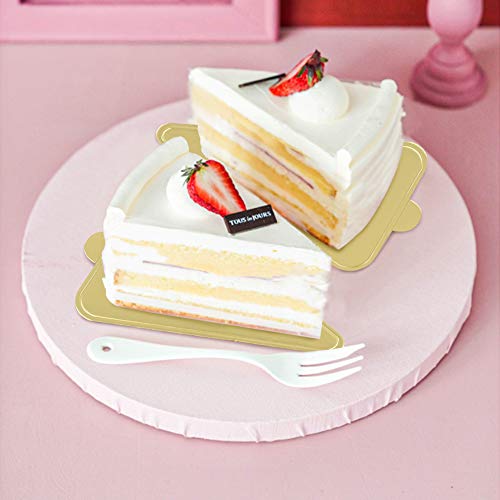 HANSGO Mini Cake Board, 100PCS Triangle Cake Bases Mousse Cake Cardboards Dessert Display Trays Golden Pastry Plates