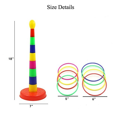 Giveme5 Christmas Holiday Party 18" Colorful Ring Toss Quoits Target Game Plastic Toy for Kids - Thumbnail 2