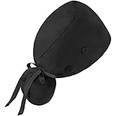 LacksNLids Ponytail Scrub Caps Women with Button, Satin Lined Nurse Caps for Women, Breathable & Adjustable