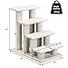 Tangkula Pet Stairs for Cats and Dogs, 4-Step Carpeted Ladder Ramp Cat Climber Cat Scratching Post, Multi-Step Dog Stairs for High Beds, Couch (Grayish White)