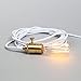 20 ft. Metro Line Plug-in White Textile Cord Pendant with Brass Holder - Vintage Style Edison Bulb Included
