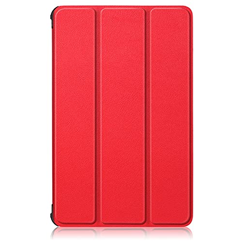 INSOLKIDON Compatible with Lenovo Tab K10 Case 10.3" 2021 (TB-X6C6) Tablet Case Leather Back Cover Protective Case Ultra Slim Bumper Full Body Protection Bracket Case (Red)