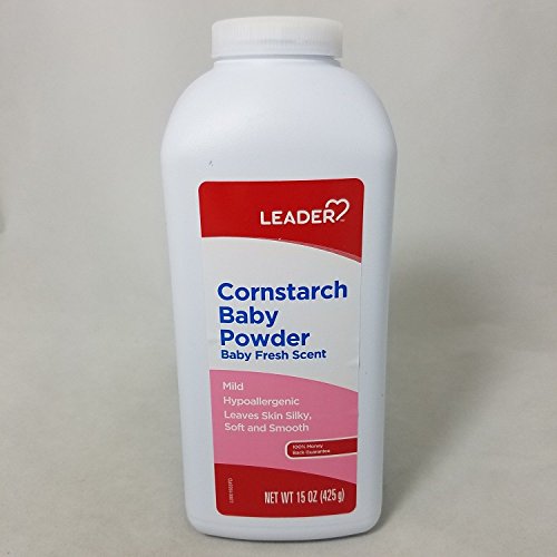 LEADER Cornstarch Baby Powder, Naturally Derived Cornstarch Aloe & Vitamin E, Hypoallergenic, Leaves Skin Silky, Soft and Smooth, Baby Fresh Scent, 15 Ounce