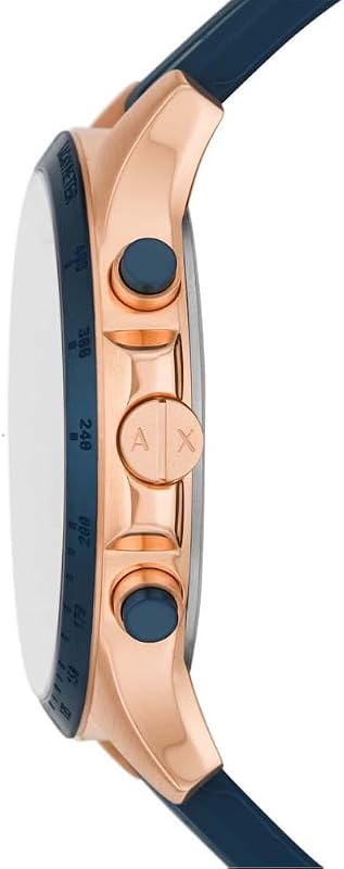 Herrenuhr, Quarzwerk Chronograph und 46mm Gehäusegröße mit Silikonarmband