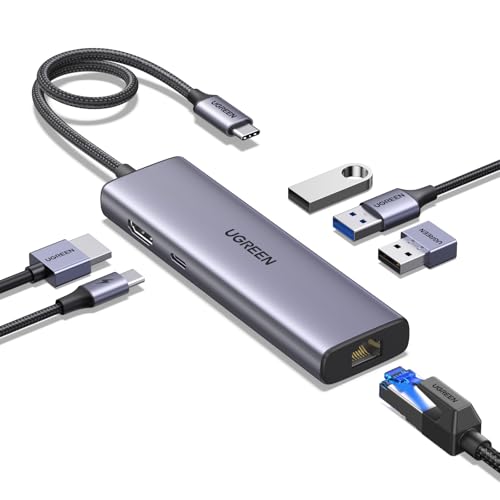 USB C Hub Ethernet, Docking Station 4K HDMI, PD100W, 3*USB A 3.0