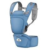 Wellwerks Baby Carrier with Hip Seat, Removable 6-in-1 Multifunctional Adjustable Baby Carriers, 360 Ergonomic Baby Carriers Backpack- Adapt to Newborn, Infant & Toddler, All Season Baby Sling