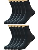HZH Mens Antibacterial Bamboo Fiber Socks Pack of 10 (7-10 Size, Dark Grey)