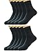 HZH Mens Antibacterial Bamboo Fiber Socks Pack of 10 (7-10 Size, Dark Grey)