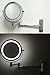 Moon Moon 7-Inch LED Lighted Wall Mount Makeup Mirror with 1X/3X Magnification，Double-Sided Lighted Makeup Mirror